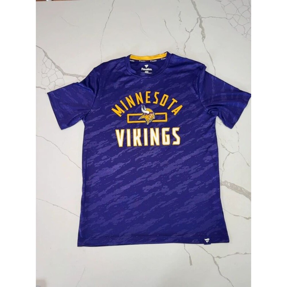 Fanatics Minnesota Vikings Purple Camo Performance T-Shirt Mens L NFL Game Day